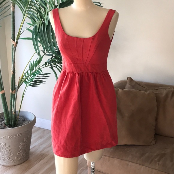 Shoshanna Dresses & Skirts - Shoshanna mini dress red coral taffeta